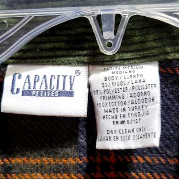 EUC Capacity Petites Wool Poly Cotton Blend Jacket Top Shirt Flannel - Picture 2 of 8